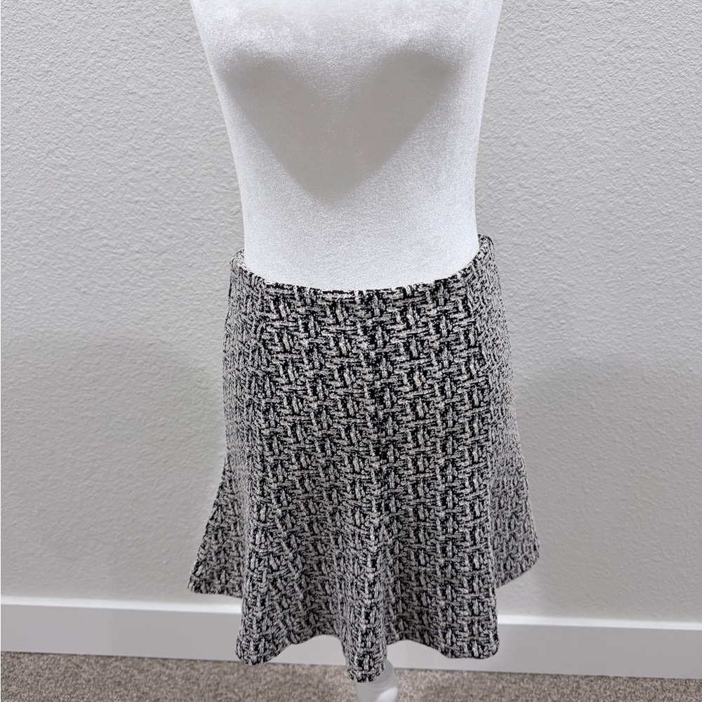 Banana Republic Black and White Tweed Circle Skirt